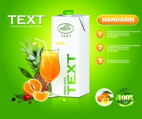 Juice advertisement publicize poster creative vector 02