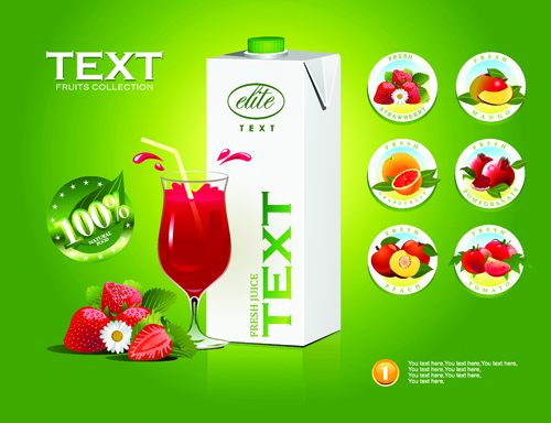 Juice advertisement publicize poster creative vector 06