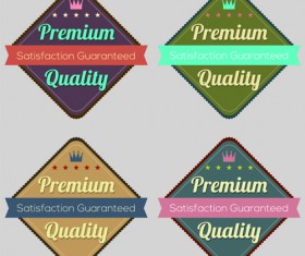 Labels premium quality retro style vector 01