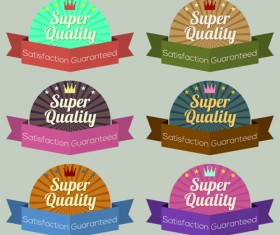Labels premium quality retro style vector 02