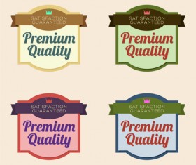Labels premium quality retro style vector 04