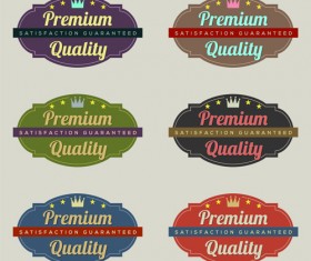 Labels premium quality retro style vector 05