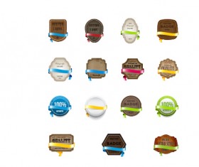 Leather labels with ribbon vector graphic