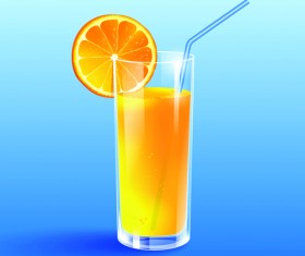 Lemon juice cup vector material