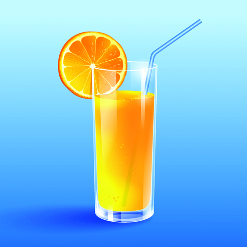 Lemon juice cup vector material