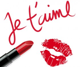 Lipstick and lip vector background