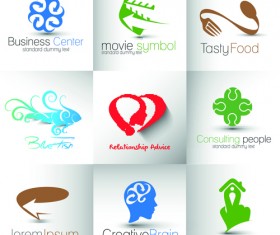 Modern business logos design art vector 01