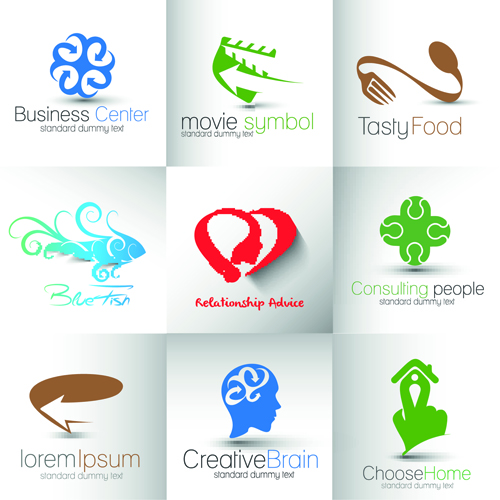Modern business logos design art vector 01