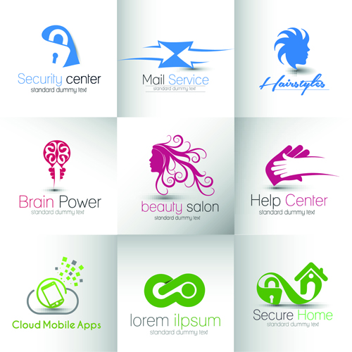 Modern business logos design art vector 04