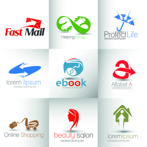 Modern business logos design art vector 05