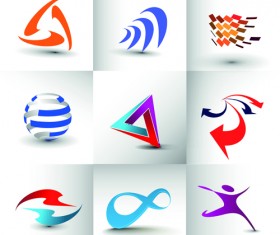 Modern business logos design art vector 08