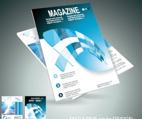 Modern magazine abstract cover vector 01