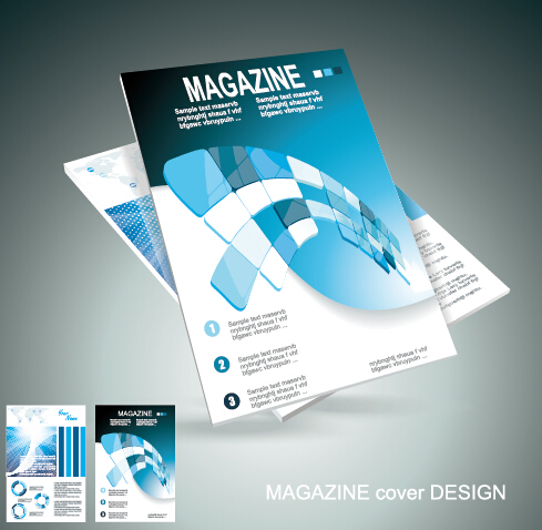 Modern magazine abstract cover vector 01