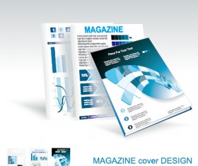 Modern magazine abstract cover vector 02
