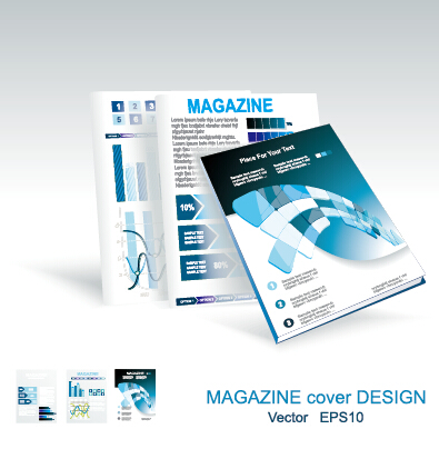 Modern magazine abstract cover vector 02