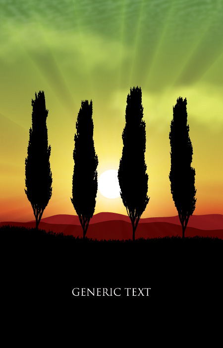 Mountains with sunset beautiful background vector 04