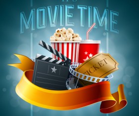 Movie time design elements vector backgrounds 01