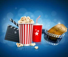Movie time design elements vector backgrounds 02