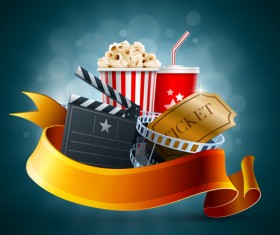 Movie time design elements vector backgrounds 04