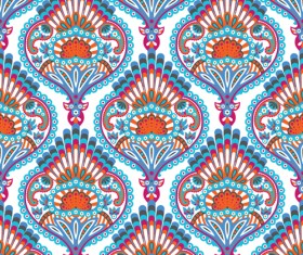 Ornate paisley pattern seamless vector material 01