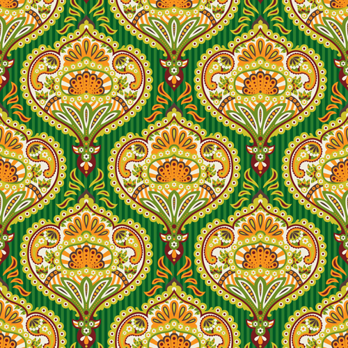 Ornate paisley pattern seamless vector material 02