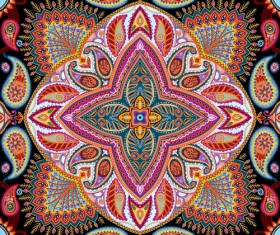 Ornate paisley pattern seamless vector material 04