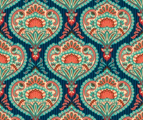 Ornate paisley pattern seamless vector material 05