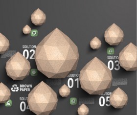 Parchment polygonal with infographics vector 01