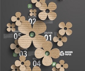 Parchment polygonal with infographics vector 02