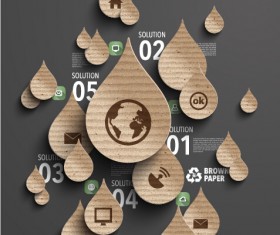 Parchment polygonal with infographics vector 03