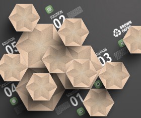 Parchment polygonal with infographics vector 04