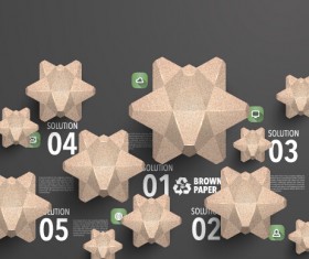 Parchment polygonal with infographics vector 05