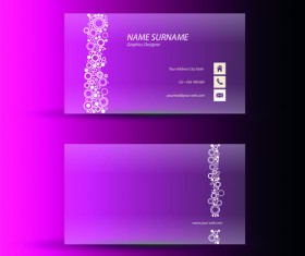 Pink business cards template design vector 01