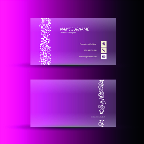 Pink business cards template design vector 01