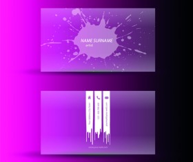 Pink business cards template design vector 02