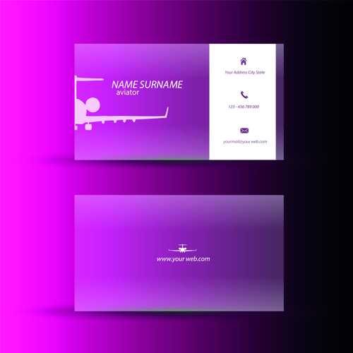Pink business cards template design vector 03