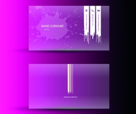 Pink business cards template design vector 04