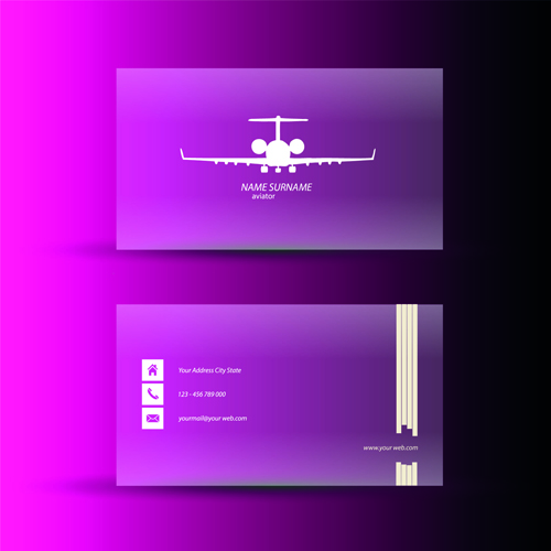 Pink business cards template design vector 05