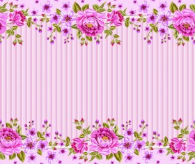 Pink roses frame background vector