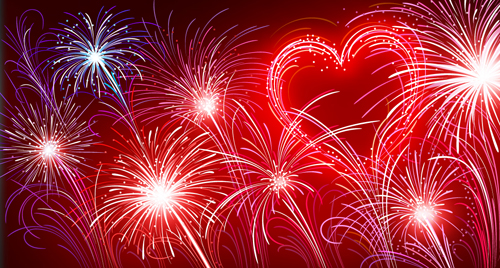Pretty fireworks holiday elements vector 02