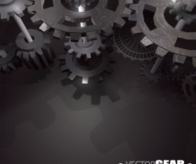 Realistic gear design vector background 01