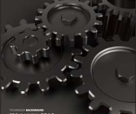Realistic gear design vector background 02