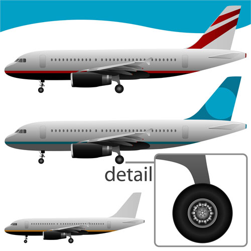 Realistic planes design vector graphic 02