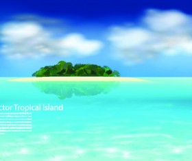 Realistic tropical Islands backgrounds vector