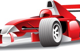 Red F1 racing vector graphics