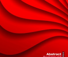 Red wave abstract vector background 01