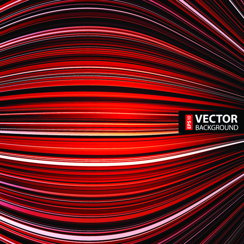 Red wave abstract vector background 02