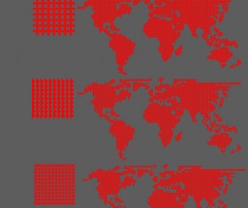 Red world maps pattern vector