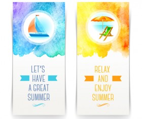 Refreshing summer tropical vector banners 01