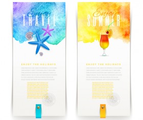 Refreshing summer tropical vector banners 02